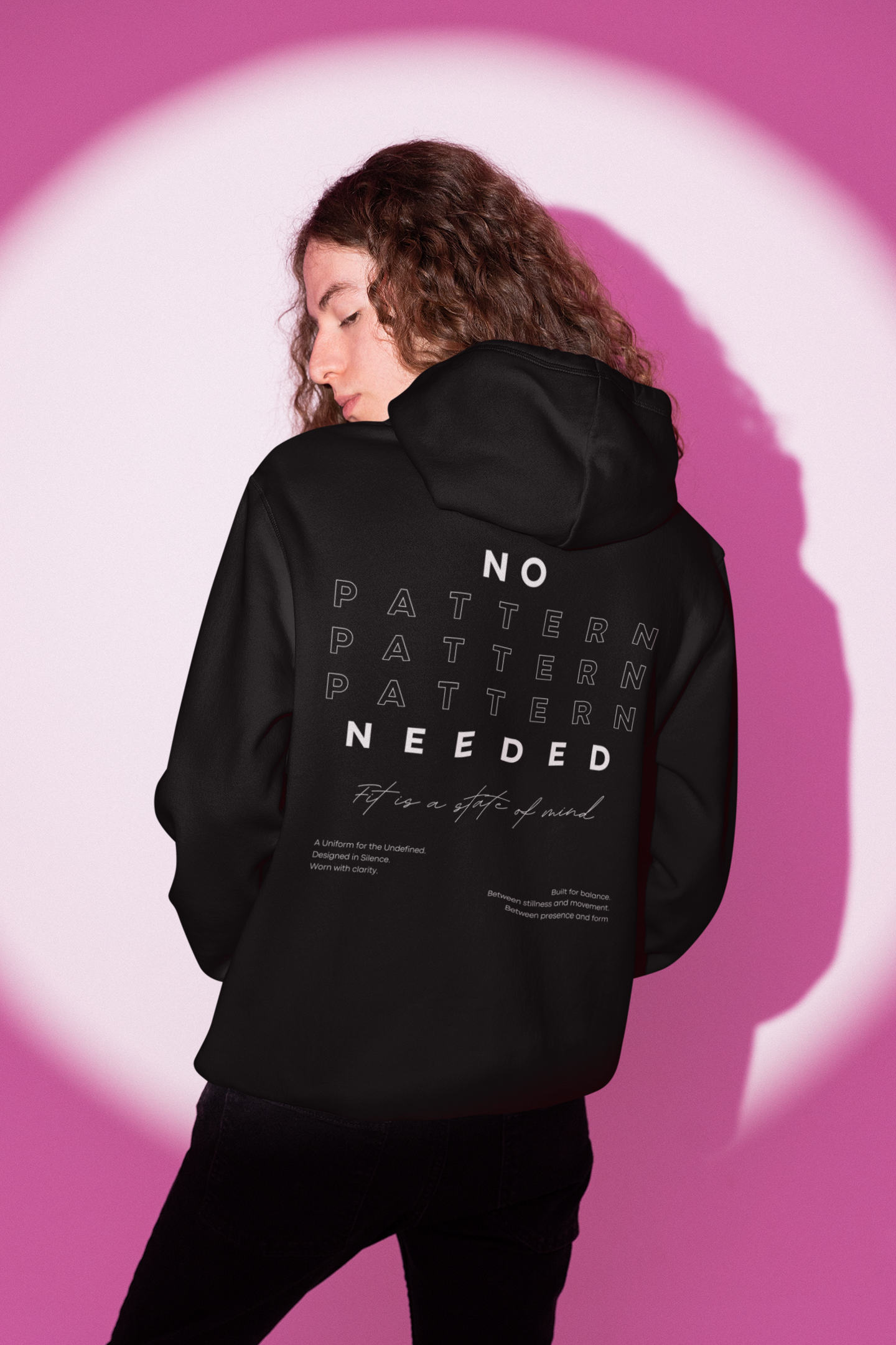 No Pattern Needed Hoodie – Black Pullover | Fnc Studios Philosophy Series