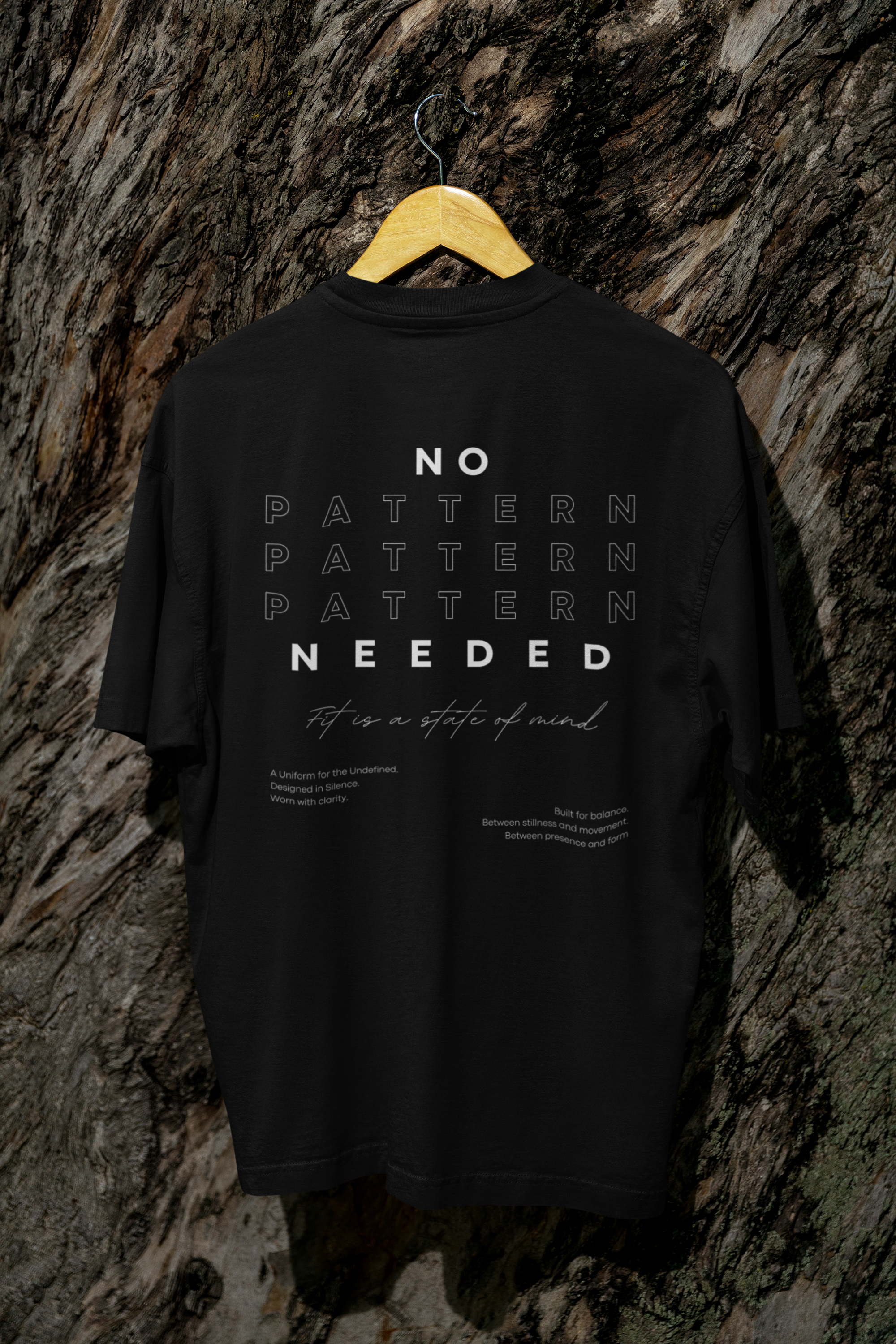 No Pattern Needed Black Oversized T-Shirt – Philosophy Edition | Fnc Studios