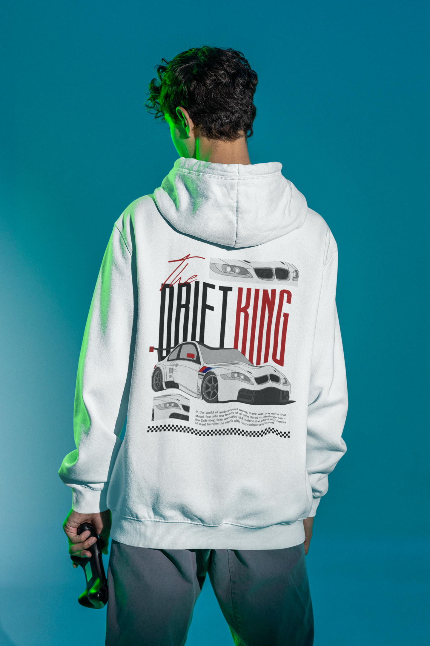 Drift King White Hoodie – Unisex Fit | Fnc Studios